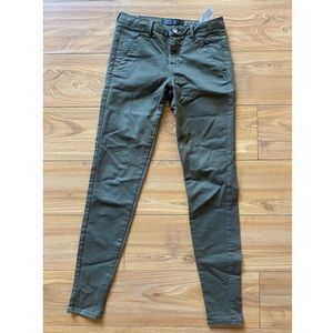 Zara Olive Green Low Rose Skinny Jeans